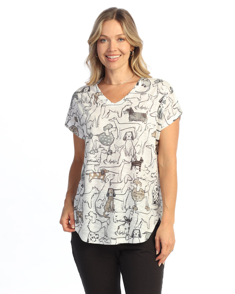 Dolman Cap Sleeve Print Top - 60