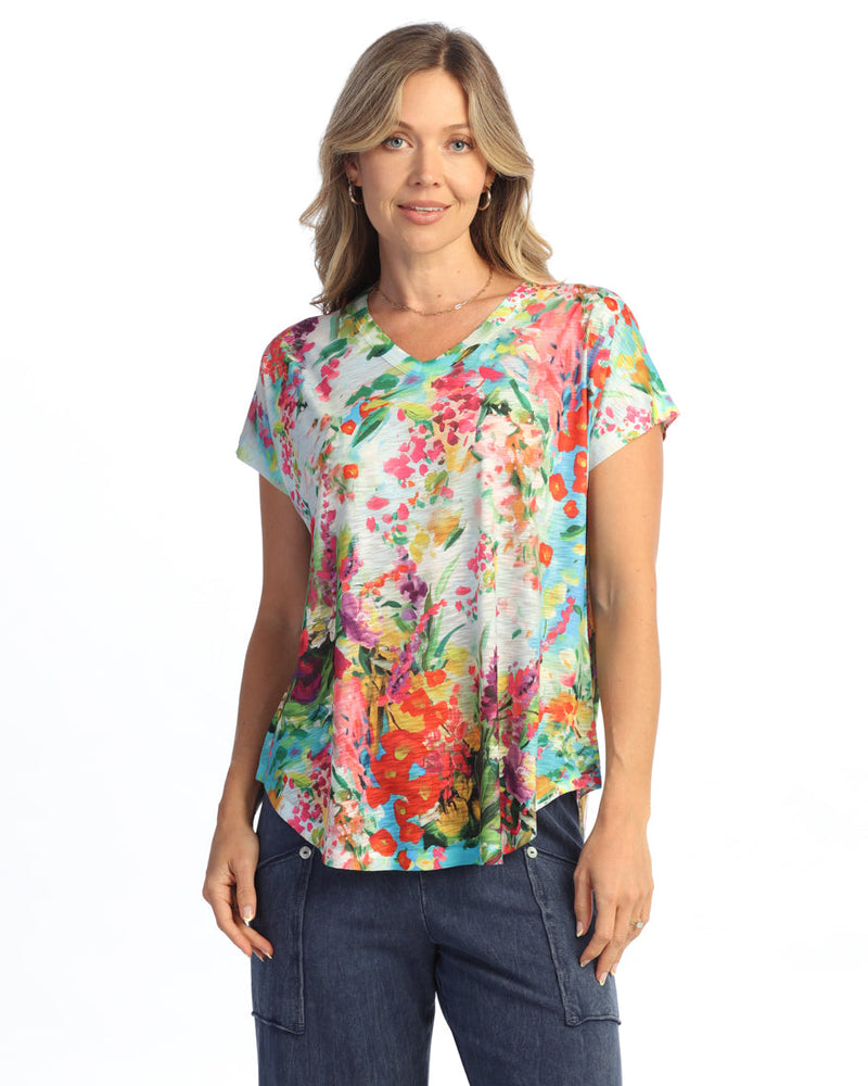 Dolman Cap Sleeve Print Top - 60