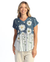 Dolman Cap Sleeve Print Top - 60