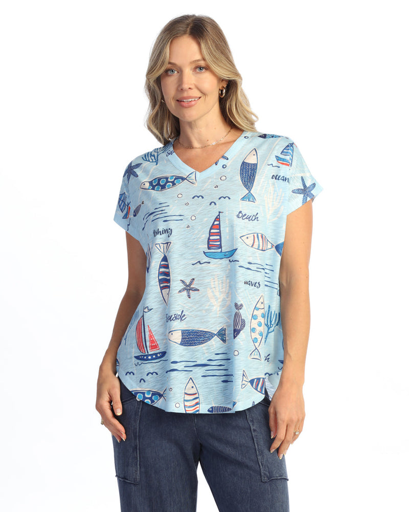 Dolman Cap Sleeve Print Top - 60