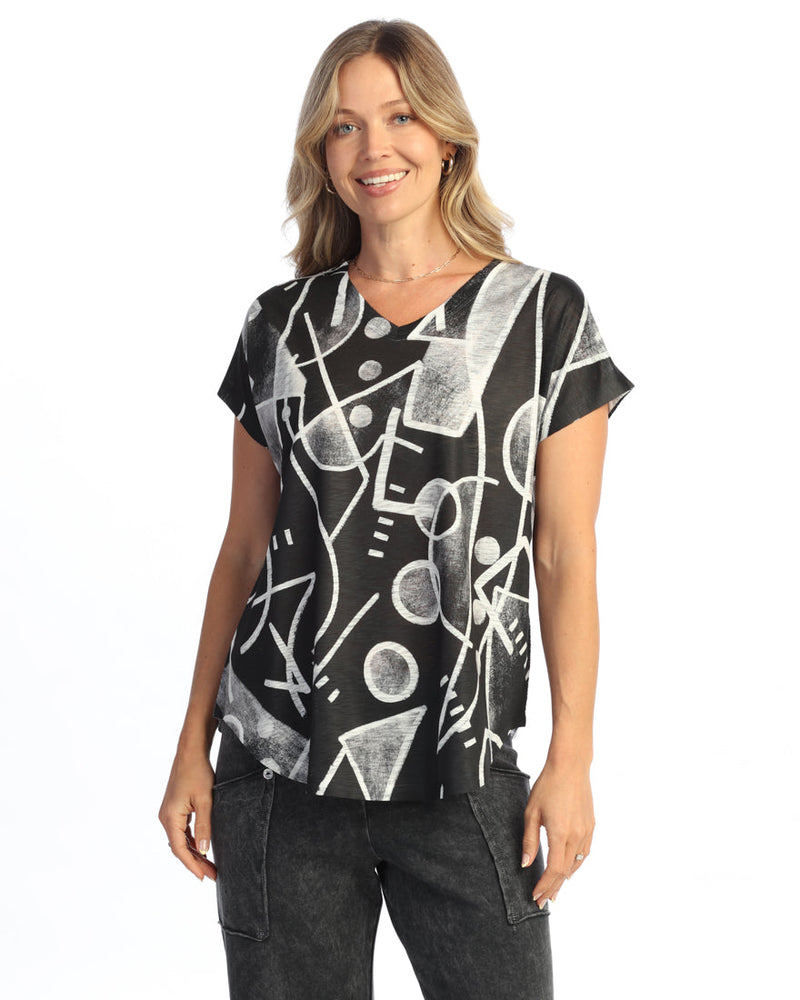 Dolman Cap Sleeve Print Top - 60
