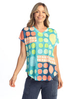 Dolman Cap Sleeve Print Top - 60