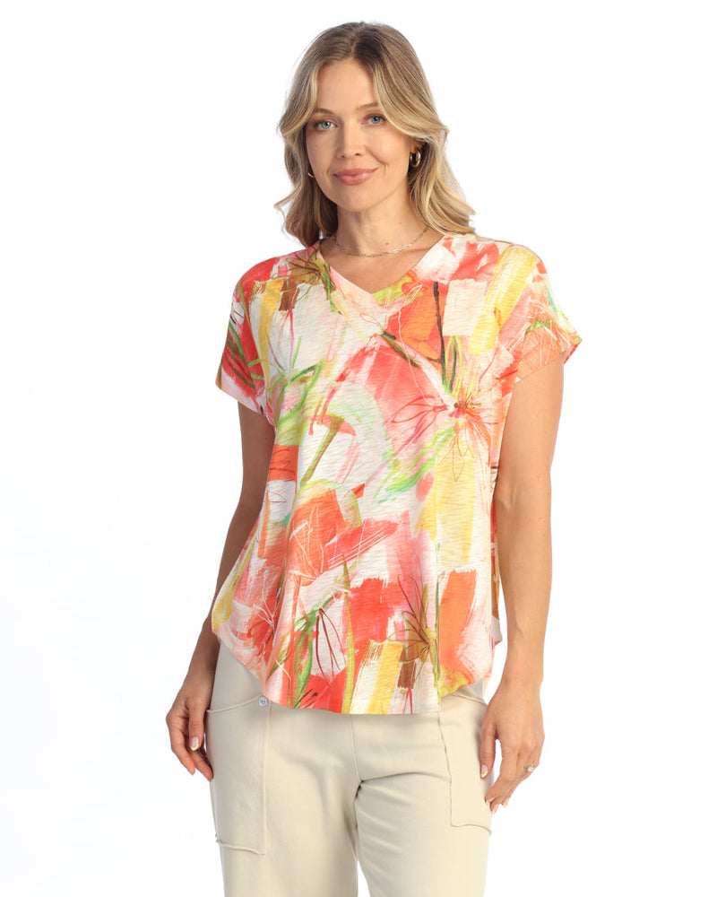 Dolman Cap Sleeve Print Top - 60