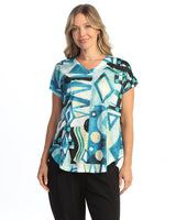 Dolman Cap Sleeve Print Top - 60