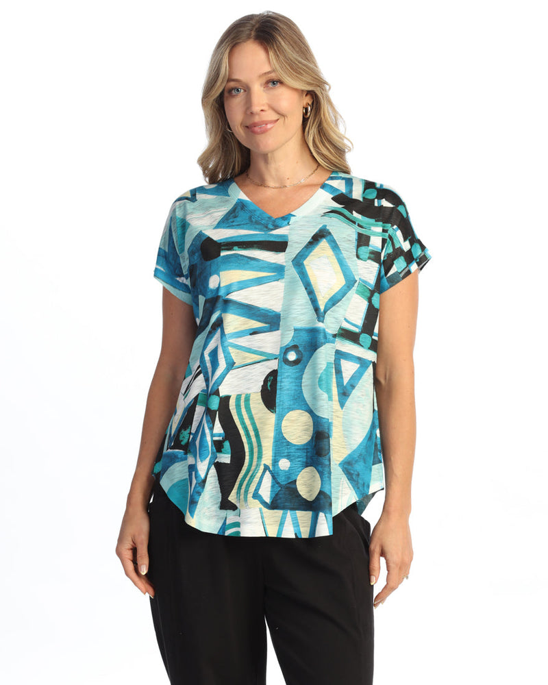 Dolman Cap Sleeve Print Top - 60