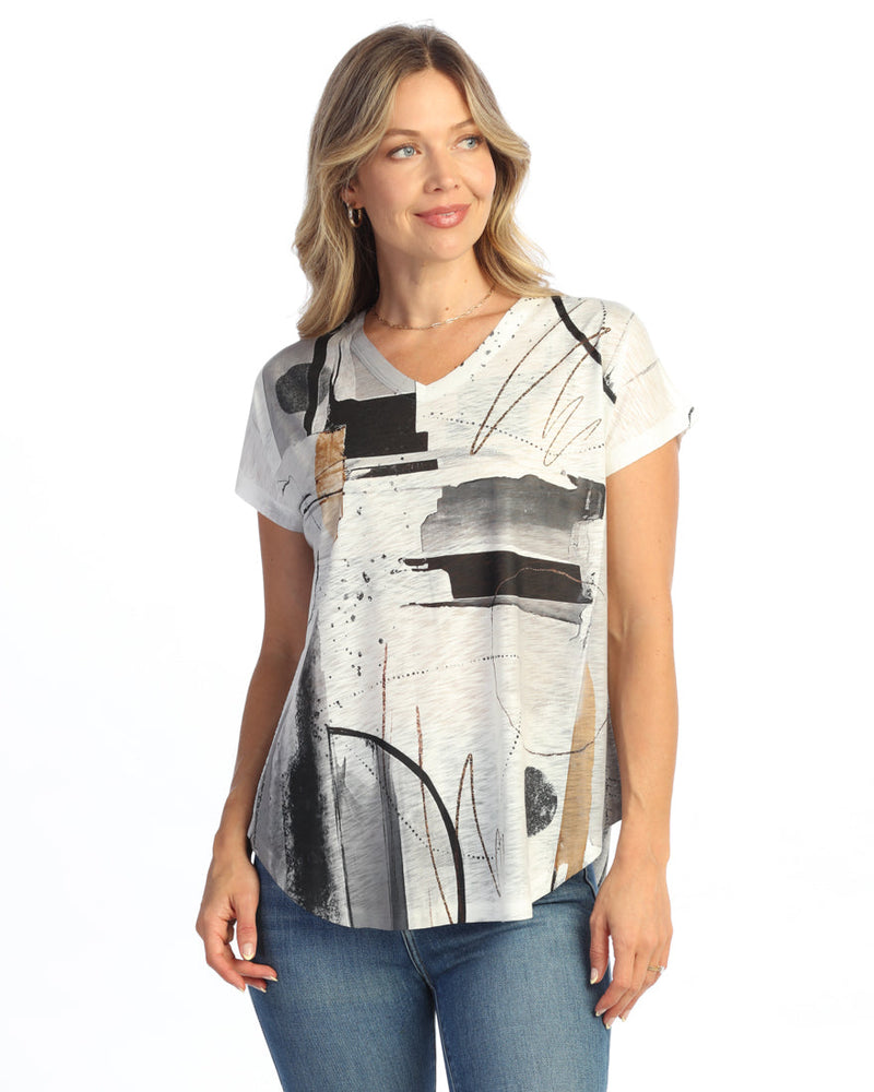 Dolman Cap Sleeve Print Top - 60