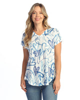 Dolman Cap Sleeve Print Top - 60