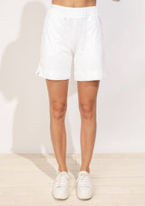 Textured Peruvian Cotton Walking Short — white