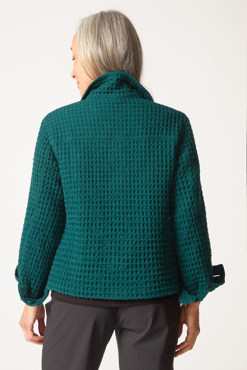 Waffle Texture Jacket in Red - 60320