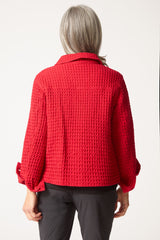 Waffle Texture Jacket in Red - 60320