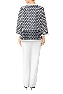 Two-Tone Polka-Dot Open Front Jacket - 6055J-BLK - Sizes L - XXL Only!