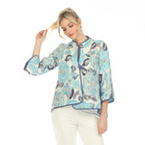 Floral Embroidered Jacket in Blue/Multi - 6097J-BLU - Size XL