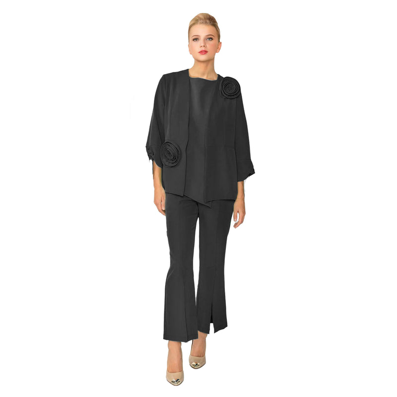 Front Slit Pant in Black - 6109P-BLK