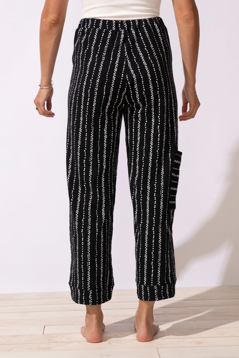 Driftwood Stripe Cotton Pull On Flood Pant - 61526