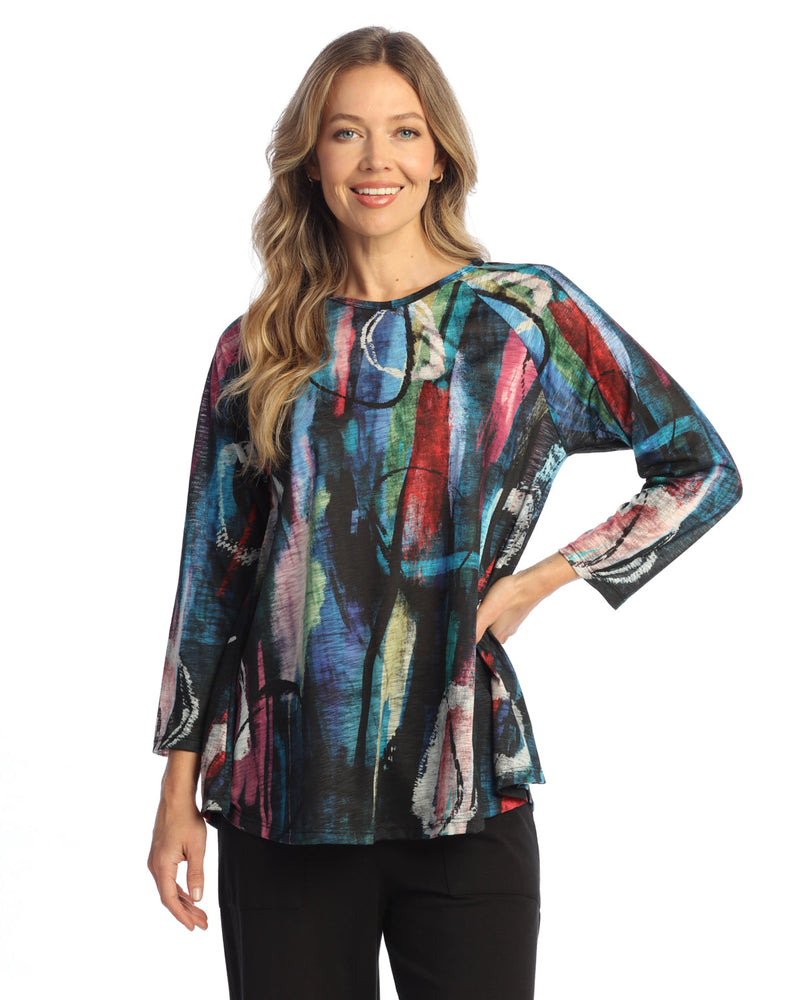 "Windsor" Raglan A-Line Drape Top - 62-2122