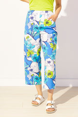 Coastal Cotton Floral Resort Pant in Riviera - 62351