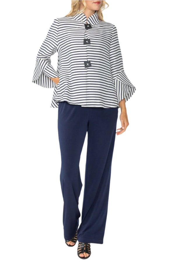 IC Collection Navy Marine Stripe Jacket  - 6272J