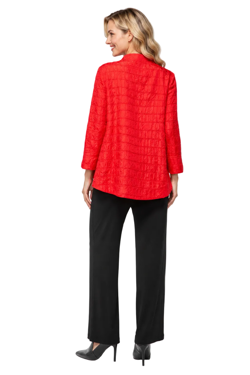 Textured One-Button Jacket in Red - 6288J-RD