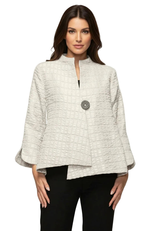 Elegant Textured One-Button Jacket in Champagne - 6288J-TP