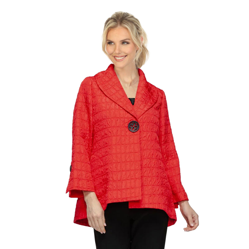 Textured Hi-Low Jacket in Red - 7525J-RD
