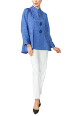 Textured Fit & Flare Jacket in Blue - 6293J-BLU