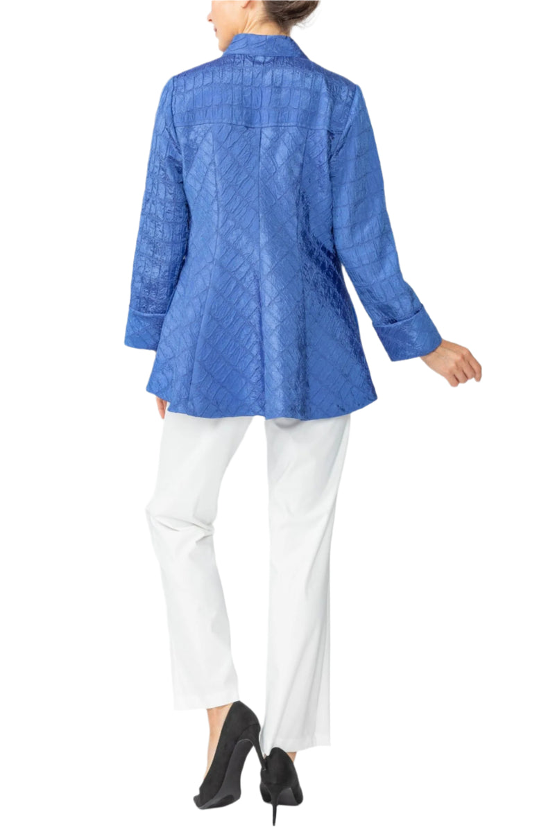 Textured Fit & Flare Jacket in Blue - 6293J-BLU