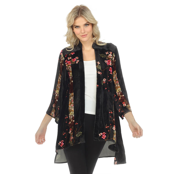 Citron Vintage Floral Velvet Kimono - 0804VBF