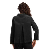 Corduroy Button Front Swing Jacket in Black - 45112-BLK - Size L