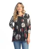 "Mocha" Animal Print Chiffon Hem Tunic Top - 63-1969