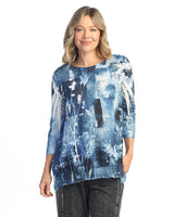 "Mariposa" Animal Print Chiffon Hem Tunic Top - 63-1975