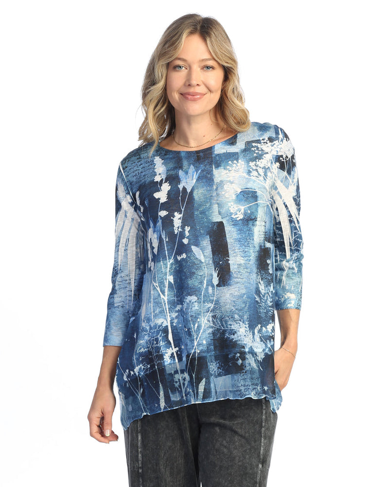 Jess & Jane "Mariposa" Animal Print Chiffon Hem Tunic Top - 63-1975