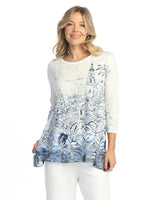 "Europa" Animal Print Chiffon Hem Tunic Top - 63-2055