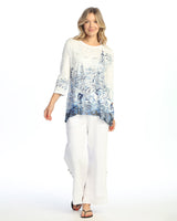 "Europa" Animal Print Chiffon Hem Tunic Top - 63-2055