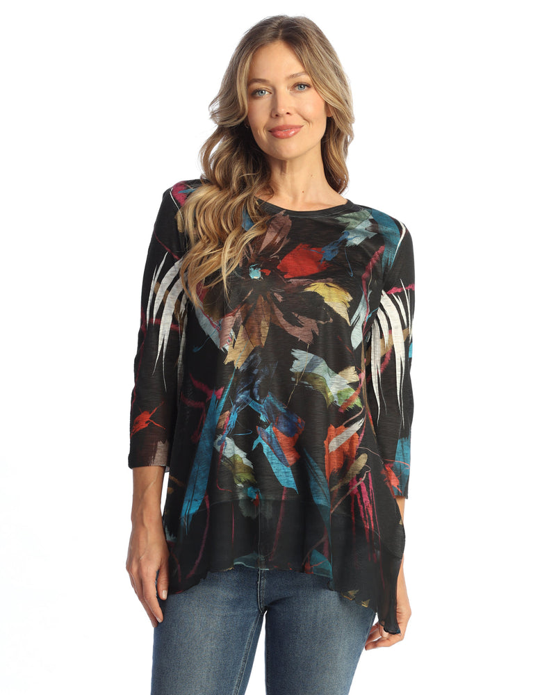 Chiffon Contrast Tunic Top - 63