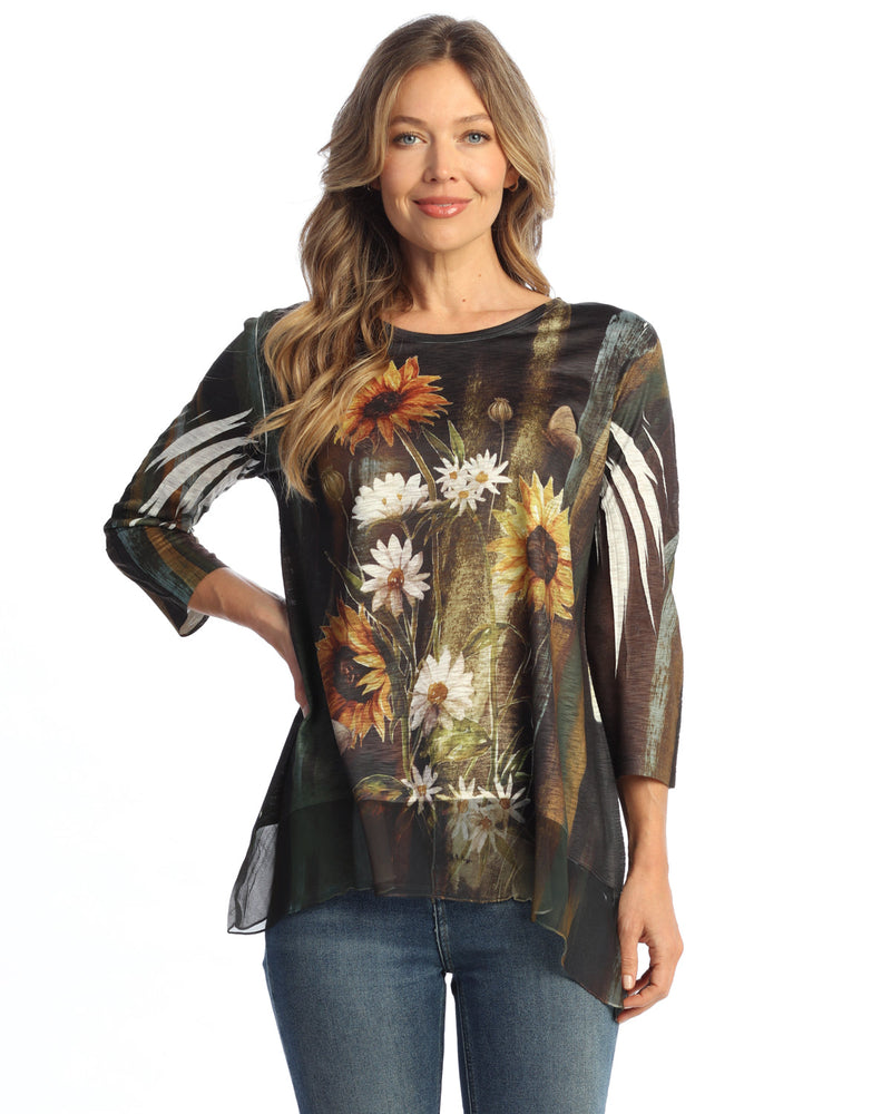 Chiffon Contrast Tunic Top - 63