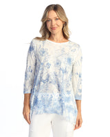 Print Chiffon Hem Tunic Top - 63