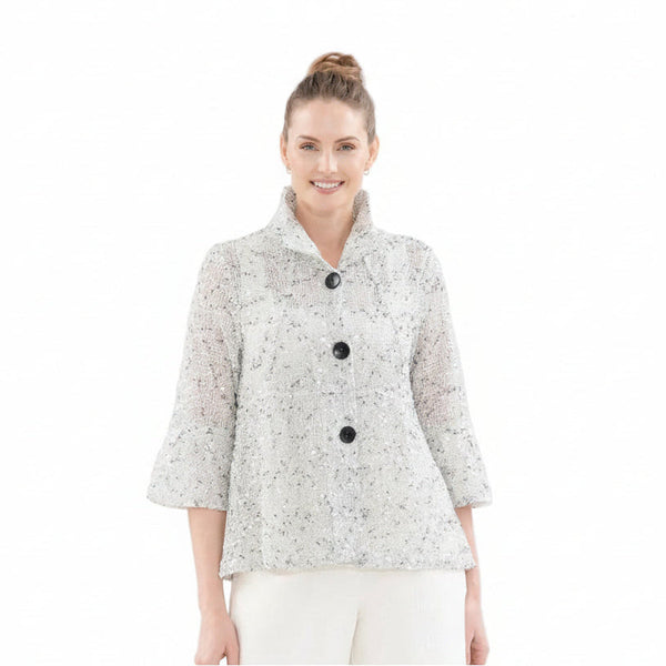 Sequin Embellished Mesh Jacket - 2485