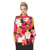 IC Collection Bold Floral-Print Jacket in Fuchsia Multi - 6124T