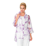 Effortless Elegance Sheer Floral Blouse in Purple - 2277J-PPL