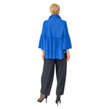 Shirred Peplum Jacket in Blue - 4646J-BLU