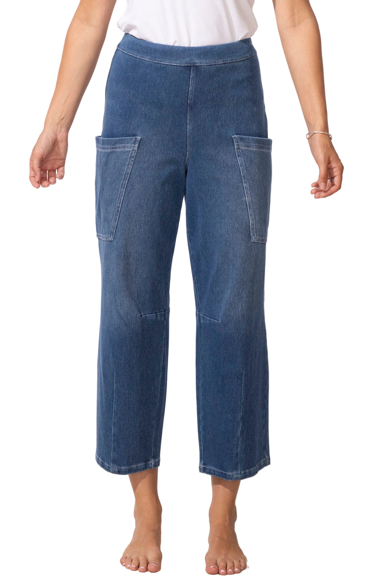 Comfort Knit Denim Darted Flood Jean - 64016