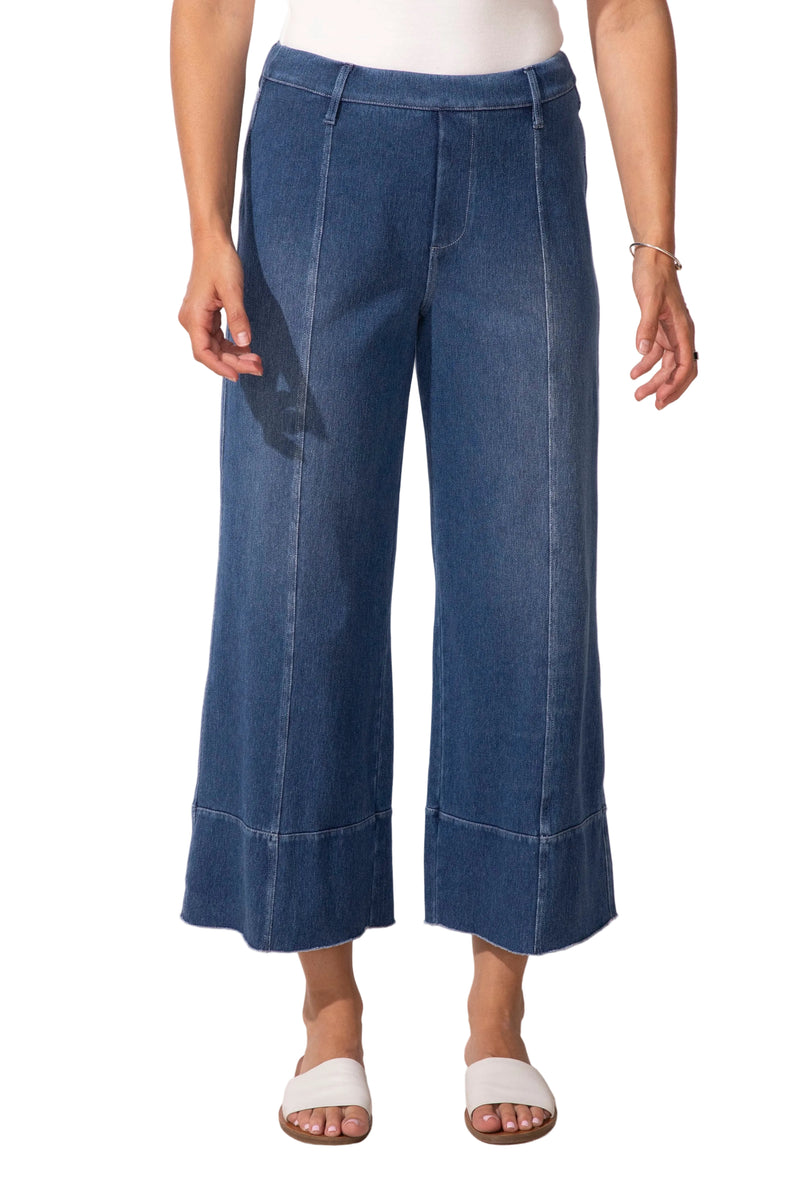 Comfort Knit Denim Crop Flood Jean - 64017