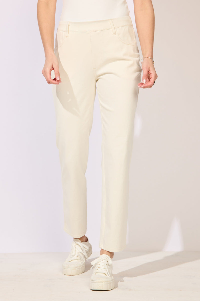 Comfort Knit Denim Straight Jean — pearl