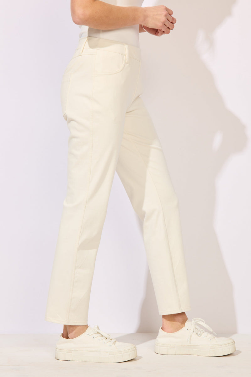 Comfort Knit Denim Straight Jean — pearl