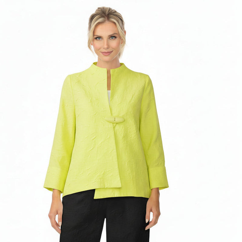Textured Asymmetric Jacket in Chartreuse - 6439J-NN