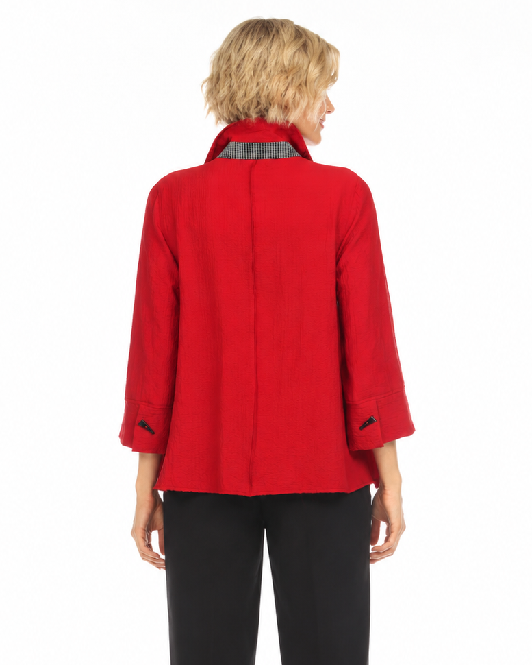 Patch Trim Shirt/Jacket in Red - 3649-RD
