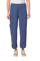 Striped Cotton Slub J Pocket Pant - 65127
