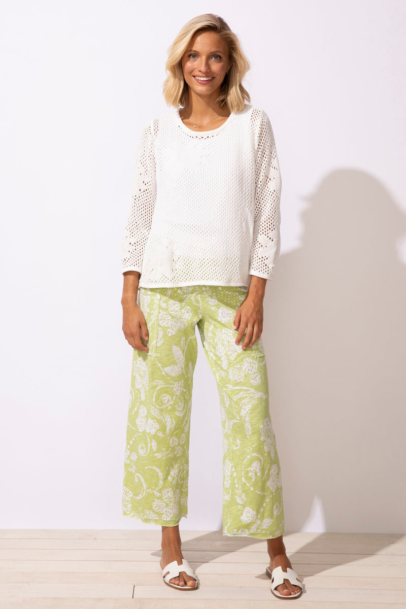 Floral Crochet Easy Pullover - 65175