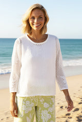 Floral Crochet Easy Pullover - 65175