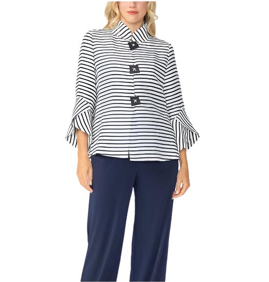 IC Collection Navy Marine Stripe Jacket  - 6272J